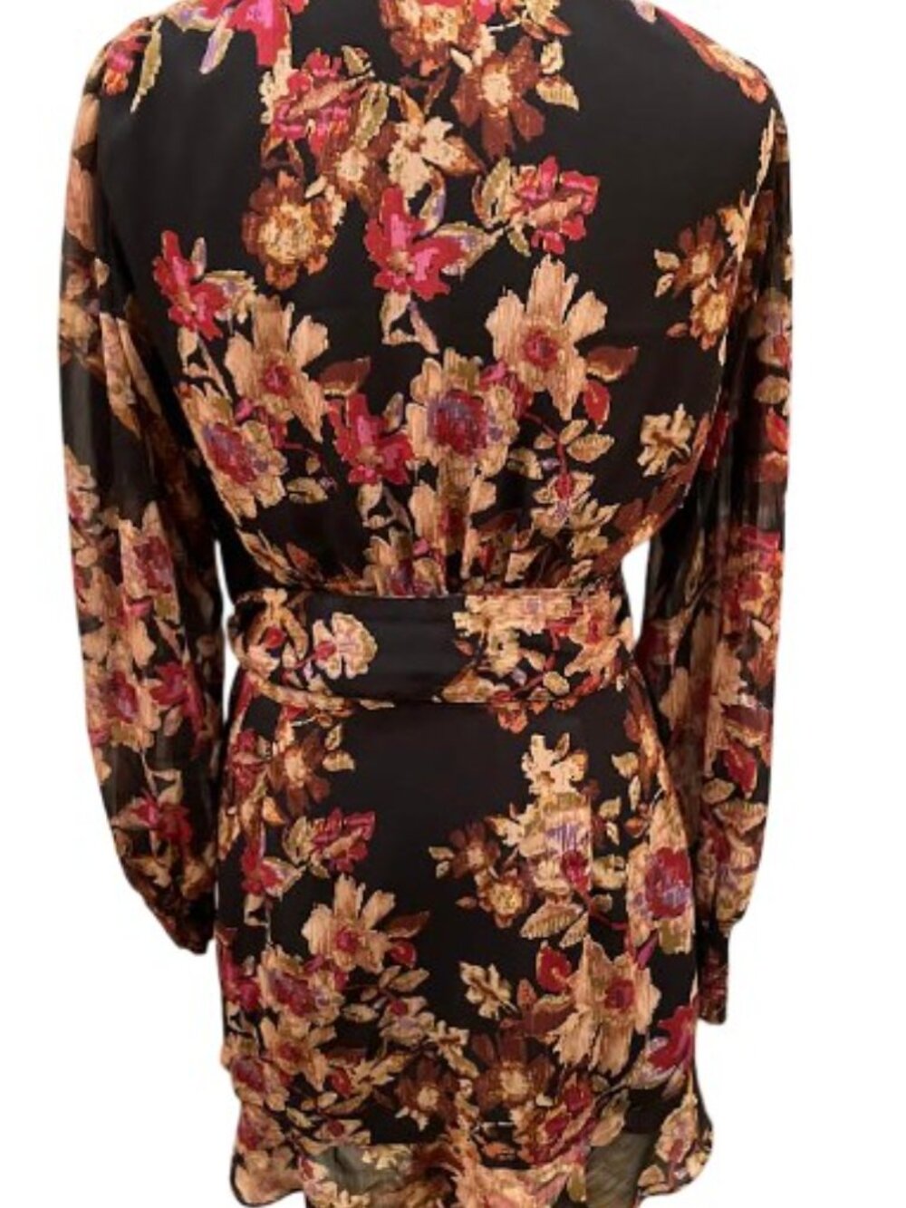 Dress Forum Floral Casual Wedding Guest Wrap Dress Size M EUC and FREE Necklace - Picture 6 of 16